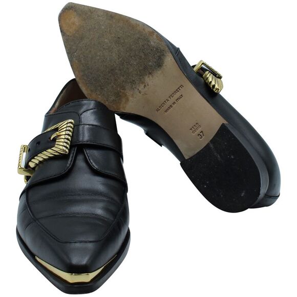 Alberta Ferretti Oxfords in Black Leather - Picture 6 of 8